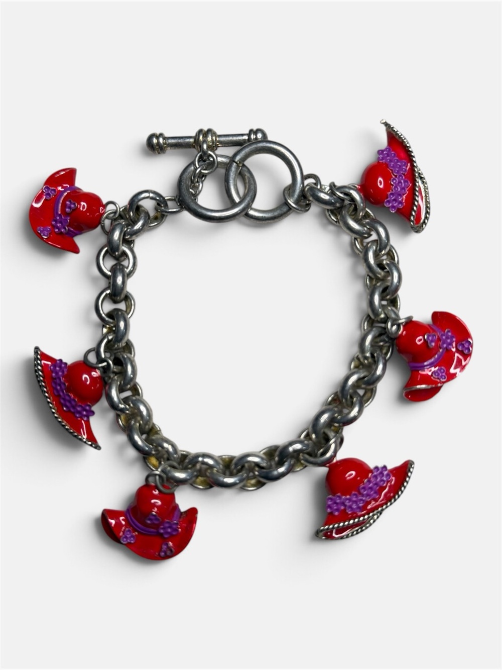 Red Hat Charm Bracelet - Women Jewelry